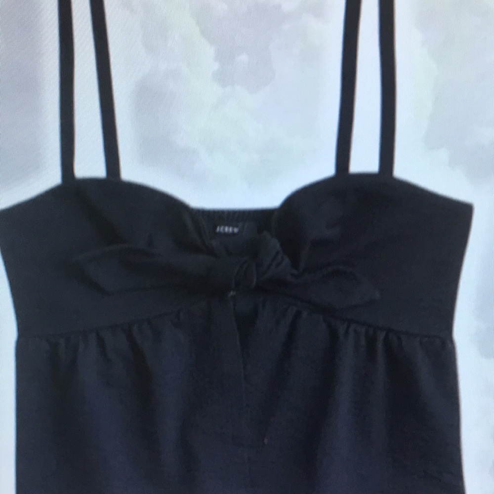 J. Crew Black Smocked Tie Front Camisole